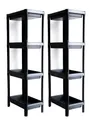 Produktbild: Ondis24 Badregal 38 x 23 x 100 (H) cm, Kunststoffregal, Steckregal, Badezimmerregal, Haushaltsregal schmal, 4 Böden (Anthrazit, 2 Stück)