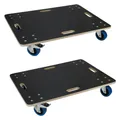 Produktbild: ECD Germany 2x Transportroller PP-Räder Rollbrett mit 2x Feststellbremse, 60x80 cm, bis 800kg Siebdruckplatte, für Umzug Möbel-Transport