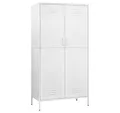 Produktbild: vidaXL Kleiderschrank Mehrzweckschrank Weiß 90x50x180 cm Stahl