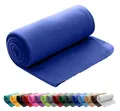Produktbild: wometo Polar Fleecedecke oekoTex 130x160 ca. 400g mit Anti-Pilling und Kettelrand blau dunkelblau