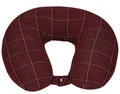 Produktbild: Betz Nackenkissen Relax Reisekissen Reise Nackenhörnchen Füllung Microkügelchen KARO Farbe dunkelrot