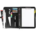 Produktbild: Vebon Schreibmappe Berlin, Kunstleder, schwarz, A4, mit Klemmbrett, Tabletfach 13'' und Reißverschluss
