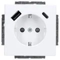 Produktbild: Busch-Jaeger 20 EUCB2USBAC-84 SCHUKO®-/USB-A+C Steckdose Safety+ Studioweiß Plattform 63 2CKA002011A6306