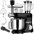 Produktbild: Retoo Küchenmaschine 3 in 1 1500W Large Stainless Steel Bowl 6L Meat Grinder Kneading Machine Multifunctional 6 speed settings 3 Mixing Tools Includes Splash Guard Lid Dough Hook and Whisk Versatile