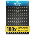 Produktbild: ABSINA 100er Pack Knopfzellen Sortiment - Knopfbatterie Set - Knopfbatterien Set