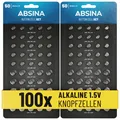 Produktbild: 100er Pack Alkaline Knopfzellen Sortiment - 20x AG1 / 30x AG3 / 20x AG4 / 20x...
