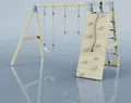 Produktbild: OutdoorToys Klettergerüst Waschbär aus Holz in Blau Eisblau