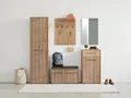 Produktbild: INOSIGN Garderoben-Set Landes, Flurmöbel, Breite 189 cm, in Artisan Eiche mit Streifen, (Komplett-Set, 5-St), (Set, 5-St) inkl. 2 Schränke, Sitzbank, Garderobenpaneel und Spiegel