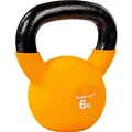 Produktbild: MOVIT Kettlebell Kugelhantel Kugelgewicht Schwunghantel Gusseisen 6kg orange - Schwarz/Orange