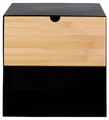 Produktbild: ACTONA GROUP Nachttisch Joliet, Nachtschrank, Nachtkommode, für Wandmontage, Schublade, Schwarz/Bambus