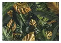 Produktbild: WallArena - Vlies Fototapete Blätter grün gold Monstera Pflanzen Natur 368x254 cm - Fototapeten - Tapeten - für Wohnzimmer Schlafzimmer - Vliestapete Wandtapete Tapete 3D Effekt- inkl. Kleister