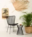 Produktbild: Vintagehaus Gartenstuhl Esszimmerstuhl Hacienda Rattan Butterfly In/Outdoor Schwarz