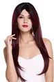 Produktbild: WIG ME UP - RGF-6470C-DR1B/BG Perücke Damenperücke lang glatt Scheitel Ombre Schwarz Rot Auberginerot