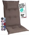 Produktbild: gardisun Gartenstuhlauflagen Hochlehner mit Kopfteil I Extra Dicke Sitzauflagen I Made in Europe I Polsterauflagen für Hochlehner I Auflagen mit extra hohem Komfort I 1er Set I Taupe