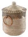 Produktbild: Kobolo Aufbewahrungskorb Schlangenkorb BIRA Seegras inkl. Deckel und Griffen (Stück, 1 St., Stück), Korb mit Deckel