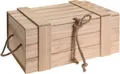 Produktbild: Meinposten Schatzkiste Holzkiste mit Deckel und Kordel Dekokiste DIY Kiste Basteln Kinderkiste Hochzeit verschenken Geburtstag Truhe Holz Kindergeburtstag