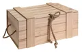 Produktbild: Meinposten Holzkiste Trudi Kiste mit Deckel geflammt vintage alt Truhe Natur Box Weinkiste
