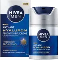 Produktbild: Nivea Men Anti-Aging-Creme ANTI-AGE HYALURON Feuchtigkeitspflege, LSF 15, mildert tiefe Falten, vegan.