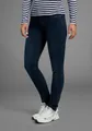 Produktbild: Arizona Slim-fit-Jeans Bund mit seitlichem Gummizugeinsatz schmale Passform, Röhrenjeans, Used-Waschung, hohe Leibhöhe