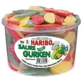 Produktbild: Haribo Saure Gurken Fruchtgummi Dose, 4er Pack (4 x 1350g)