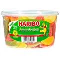 Produktbild: 1 Dose Haribo Saure Gurken 1350g saure Fruchtgummi-Gurken 3-fach sortiert 150er