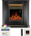 Produktbild: Juskys Elektrokamin 1000 / 2000 W - Eckkamin mit Heizung, LED & Timer - Schwarz