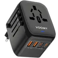 Produktbild: Voomy Reiseadapter Weltweit, Reisestecker Adapter Weltweit mit 2 USB-C (20W) & 2 USB-A (18W), Universal Travel Adapter für Deutschland USA England Australien Japan, Internationaler Stecker