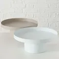 Produktbild: Boltze Rundes Metalltablett in Beige und Weiß – Schlichte Eleganz mit mattem Finish, beige / 35 cm - Beige
