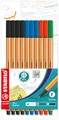 Produktbild: STABILO - Fineliner - point 88-10er Pack Office - 4 x schwarz, 3 x blau, 2 x rot, 1 x grün