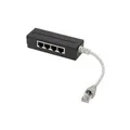 Produktbild: LogiLink RJ45-Splitter, 4-fach, Farbe: schwarz, geschirmt RJ45 Stecker - RJ45 4 x Kupplung, Kabellänge: 175 mm - 1 Stück (MP0032)