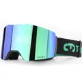 Produktbild: tekkapoi Magnetische Skibrille Herren Damen OTG (Für Brillenträger), Sekundenschneller Glaswechsel, Zylindrische REVO-Doppelscheibe, Snowboardbrille mit UV400 Schutz & Pro-Antibeschlag