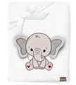 Produktbild: Be Mammy Warme Kuscheldecke Babydecke Blanket Baby Geschenk BE20-168 (Weiß - Elefant)