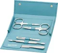 Produktbild: Erbe Collection fünfteiliges Manicure Set im Leder-Druckknopf-Etui rot Maniküre-Set 9218