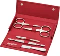 Produktbild: ERBE Maniküre-Etui Wickel-Lederetui mit Druckknopf, 5 tlg., bestückt mit Solinger Premium Stahlwaren