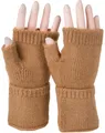 Produktbild: styleBREAKER Damen Fingerlose Strickhandschuhe Einfarbig mit Bund, warme Winter Handschuhe 09010052, Farbe:Camel