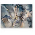 Produktbild: DEQORI Schneidebrett 'Marmor-Farbspiel mit Gold', Glas, Platte Frühstücksbrett Schneideplatte blau 40 cm x 30 cm