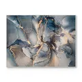Produktbild: DEQORI Schneidebrett aus Glas | groß 40x30 cm | Motiv Marmor-Farbspiel mit Gold | Design Schneideplatte für Küche | Frühstücksbrett antibakteriell & rutschfest | Glasplatte & Servierplatte