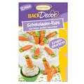 Produktbild: Günthart BackDecor 12 Schokoladen-Rübli aus weißer Kuvertüre für einen Rübli-Kuchen zum Dekorieren und Verzieren von Süßspeisen passend zu Ostern , 1er Pack (15 gr)