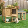 Produktbild: zooprinz Hasenstall Kaninchenstall Obelix | Klappdach | mit Freilauf | 106x91x53cm (BxHxT) | Wetterfest | Massivholz