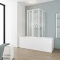 Produktbild: Schulte Badewannenaufsatz Weiß Softline hell 2 x 104 x 140 cm