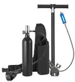 Produktbild: VEVOR Tauchflasche, 0,5L tragbare Tauchflasche, Tauch-Sauerstoffzylinder unterstützt 5-10 Minuten Unterwasseratmung, 10 Meter Tauchtiefe, Lungenflaschen-Set mit Schnorchelmaske für Unterwassererkundung, 1 L, Manuelle Pumpe x 1 mit Tragetasche Keine Tauchmaske Keine Aufbewahrungstasche