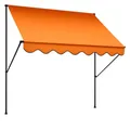 Produktbild: Angerer Klemmmarkise Exklusiv mit Handkurbel, Terrasse/Balkon, einfache Montage ohne Bohren, Made in Germany, hochwertiger Stoff, UV-beständig, höhenverstellbar, wasserabweisend, 400 cm Orange