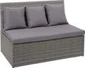 Produktbild: Poly-Rattan 2er Sofa HWC-G16, Lounge-Gartenbank Sitzbank Sessel, Gastronomie 120cm grau, Kissen dunkelgrau