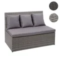 Produktbild: Mendler Poly-Rattan 2er Sofa HWC-G16, Lounge-Gartenbank Sitzbank Sessel, Gastronomie 120cm ~ Variantenangebo 70869