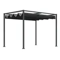Produktbild: Outsunny Pergola ca. 3x2m Garten Pavillon Terrassendachung Metall Freistehender Gartenpavillon mit Verstellbares Dach, UV Schutz, Sonnenschutz für Terrasse und Garten, Schwarz+Grau