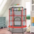 Produktbild: COSTWAY Ø165cm Gartentrampolin mit Sicherheitsnetz, Trampolin bis 135KG belastbar, für Kinder ab 3 Jahre Rot
