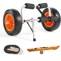 Produktbild: VEVOR Kajakwagen, 90 kg, faltbarer Kanuwagen mit 25,4 cm Vollgummireifen & 1 Ratschengurt, Bootswagen zum Transportieren von Kajaks, Kanus, Paddleboards, Jon-Booten, 620x350x325 mm