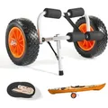 Produktbild: Vevor Kajakwagen, 90 Kg, Faltbarer Kanuwagen Mit 25,4 Cm Vollgummireifen & 1 Ratschengurt, Bootswagen Zum Transportieren Von Kajaks, Kanus, Paddleboards, Jon-booten, 620x350x325 Mm
