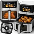 Produktbild: Retoo Heißluftfritteuse 6.5L 1800W, 10 Programmen Friteuse Heissluft, max 200°C, Air Fryer bis zu 90% weniger Fett, Touchpad, Fritteuse ohne Öl, Diät und Digital, Edelstahl-Finish Schwarz
