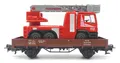 Produktbild: Märklin 4423 Niederbordwagen beladen mit MAN TGS Feuerwehr - Spur H0